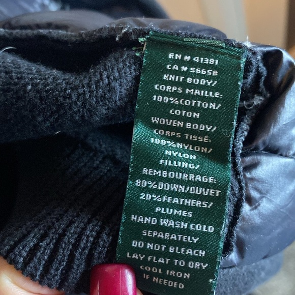 Lauren Ralph Lauren Black Puffer Sweater Coat Sz M - Picture 12 of 12